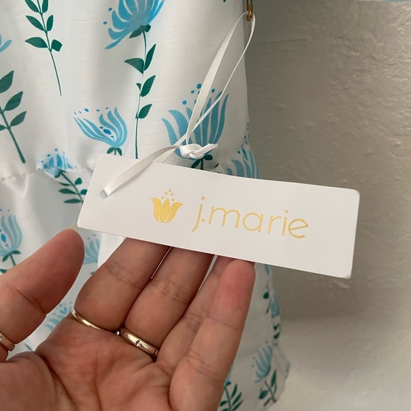 J Marie Cotton Peplum Top with Puff Sleeves NWT - Picture 4 of 6